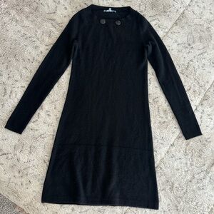 ANTONIO MELANI Black cashemere dress with Button Accents